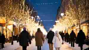 Firefly Erstelle bitte ein Foto eines Neujahrsspaziergangs mit mehreren Menschen. 78410_cleanup