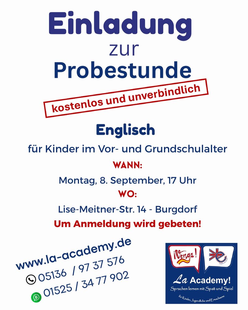 Probestunde_Englisch für Kinder im Vor- und Grundschulalter